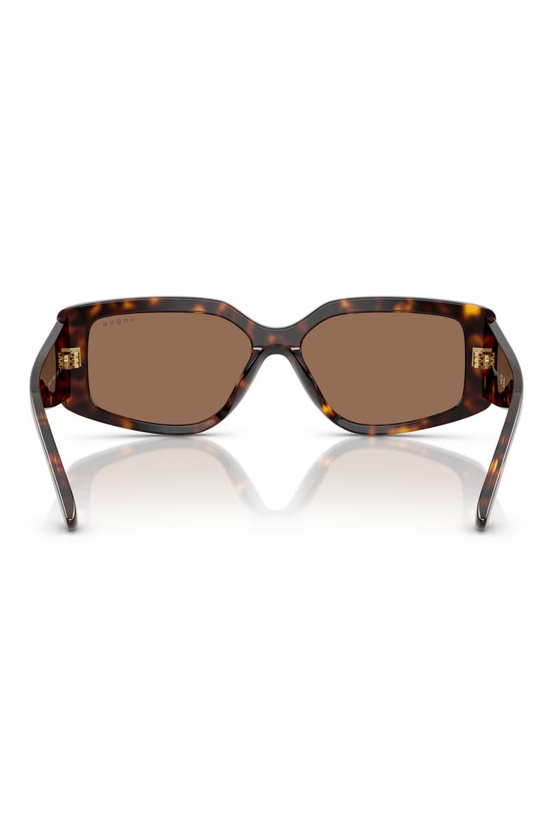 55mm Rectangular Sunglasses, Alternate, color, DARK HAVANA
