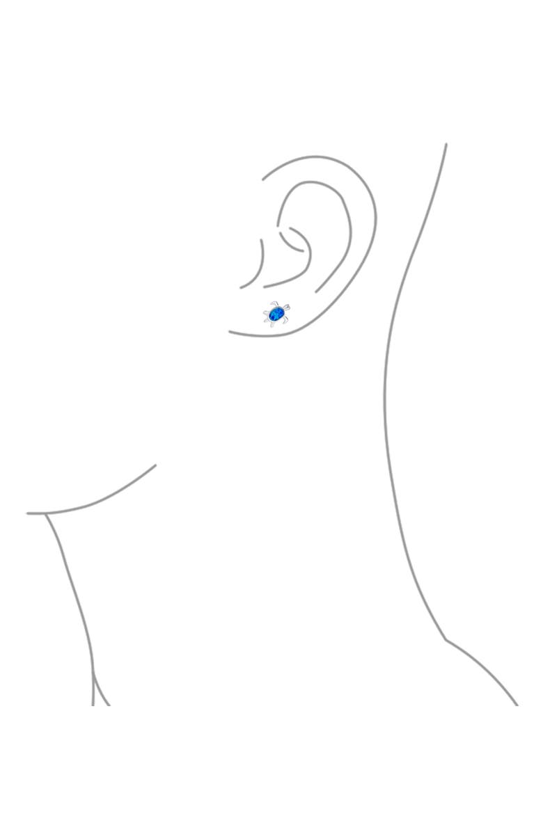 BLING JEWELRY Nautical Blue Opal Sea Turtle Stud Earrings, Alternate, color, Dark Blue