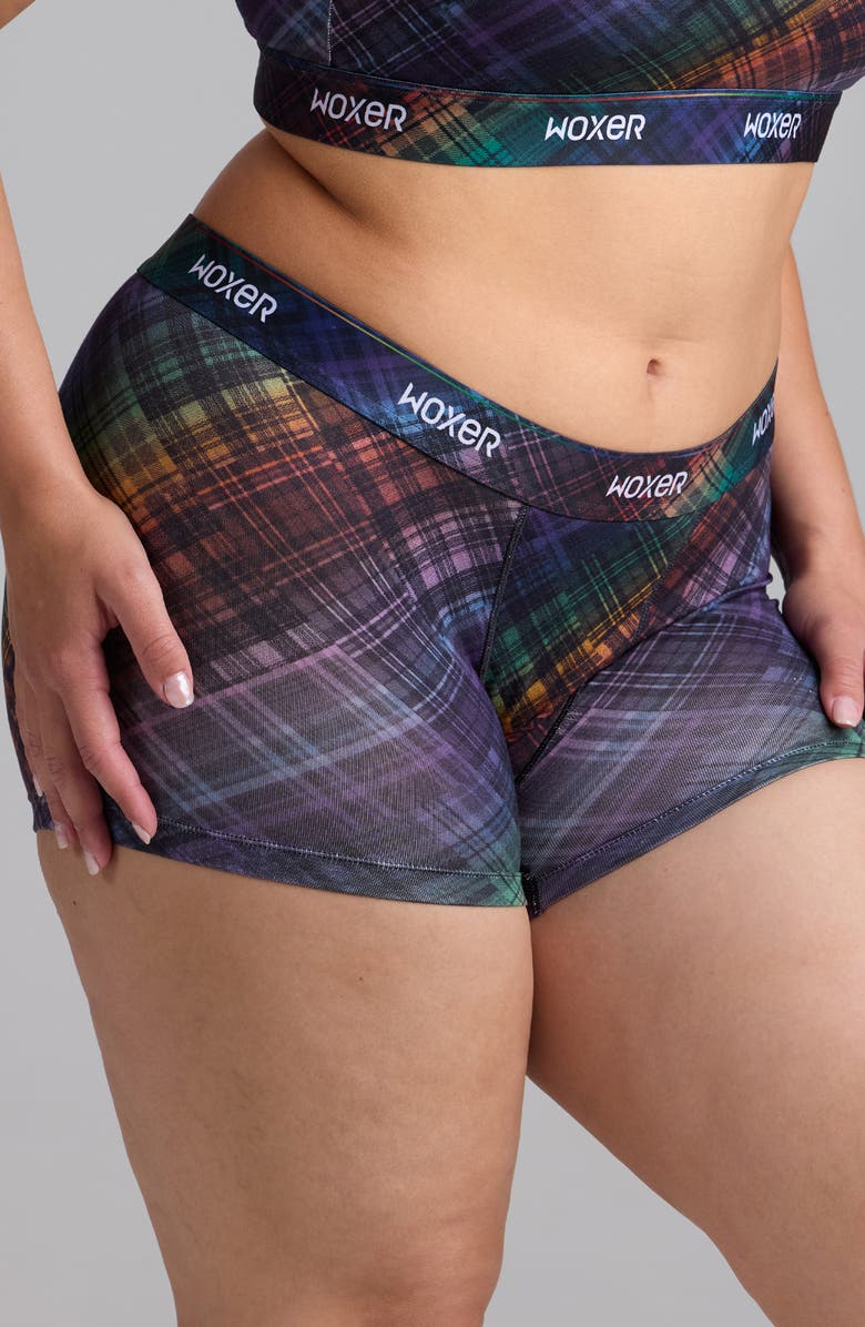 Woxer Star Ultrasoft 3-Inch Boxer Briefs, Alternate, color, Pride Plaid
