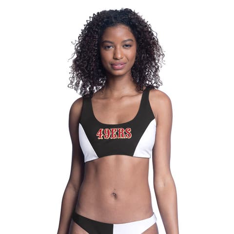 Women's G-III 4Her by Carl Banks  Black San Francisco 49ers Brief Game Bikini Top