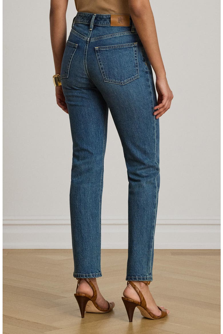 High Waist Ankle Straight Leg Jeans, Alternate, color, HAZE WASH BLUE