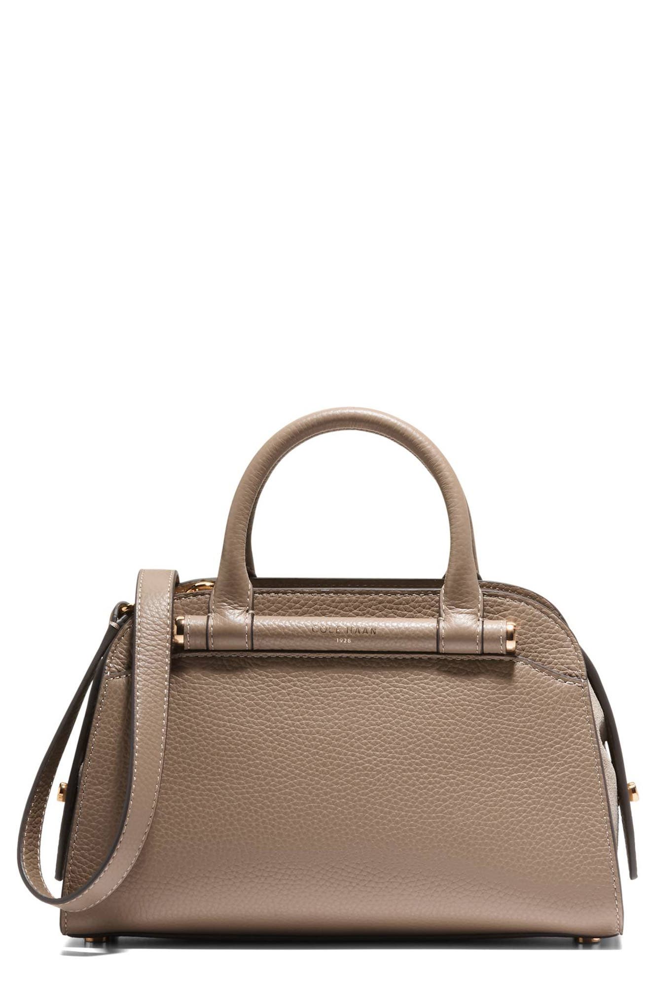 Cole Haan Small Catherine Leather Satchel, Main, color, Irish Coffee