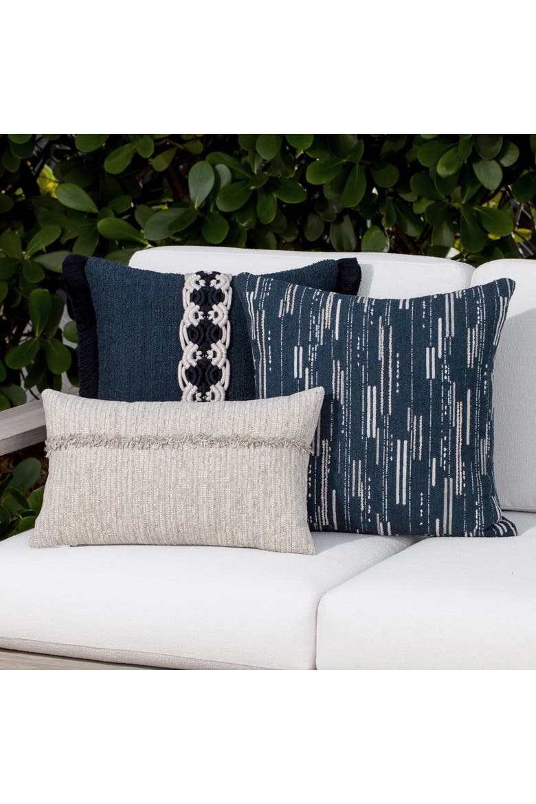 Sumptuous Fawn Soft Chenille fringed Indoor & Outdoor Woven Accent Pillow, Alternate, color, Fawn