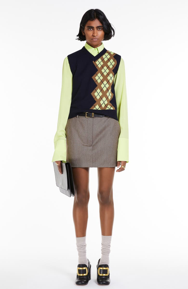 SPORTMAX Virgin Wool Miniskirt, Alternate, color,