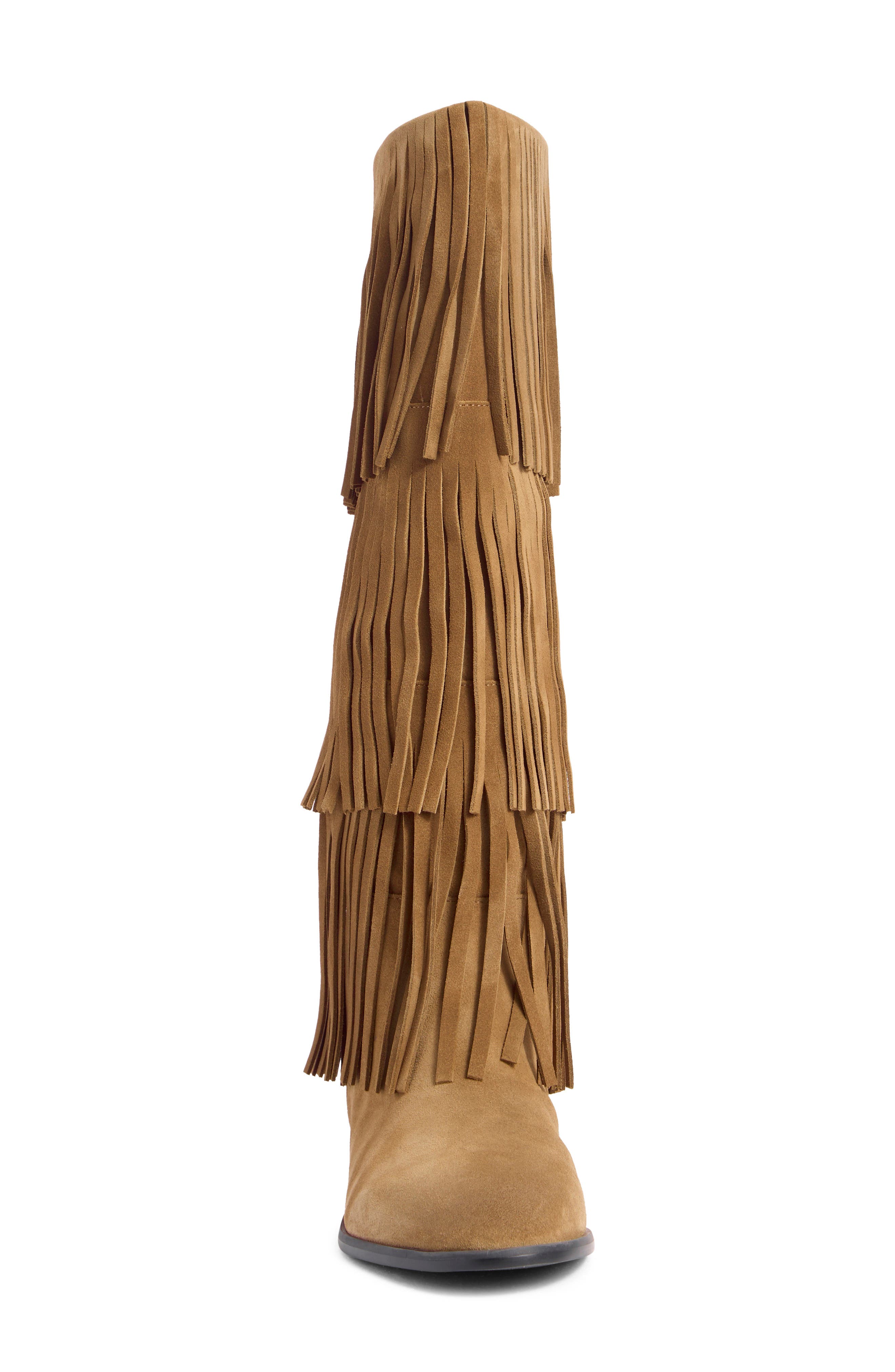 Steve Madden Spur Fringe Boot, Alternate, color, Taupe Suede