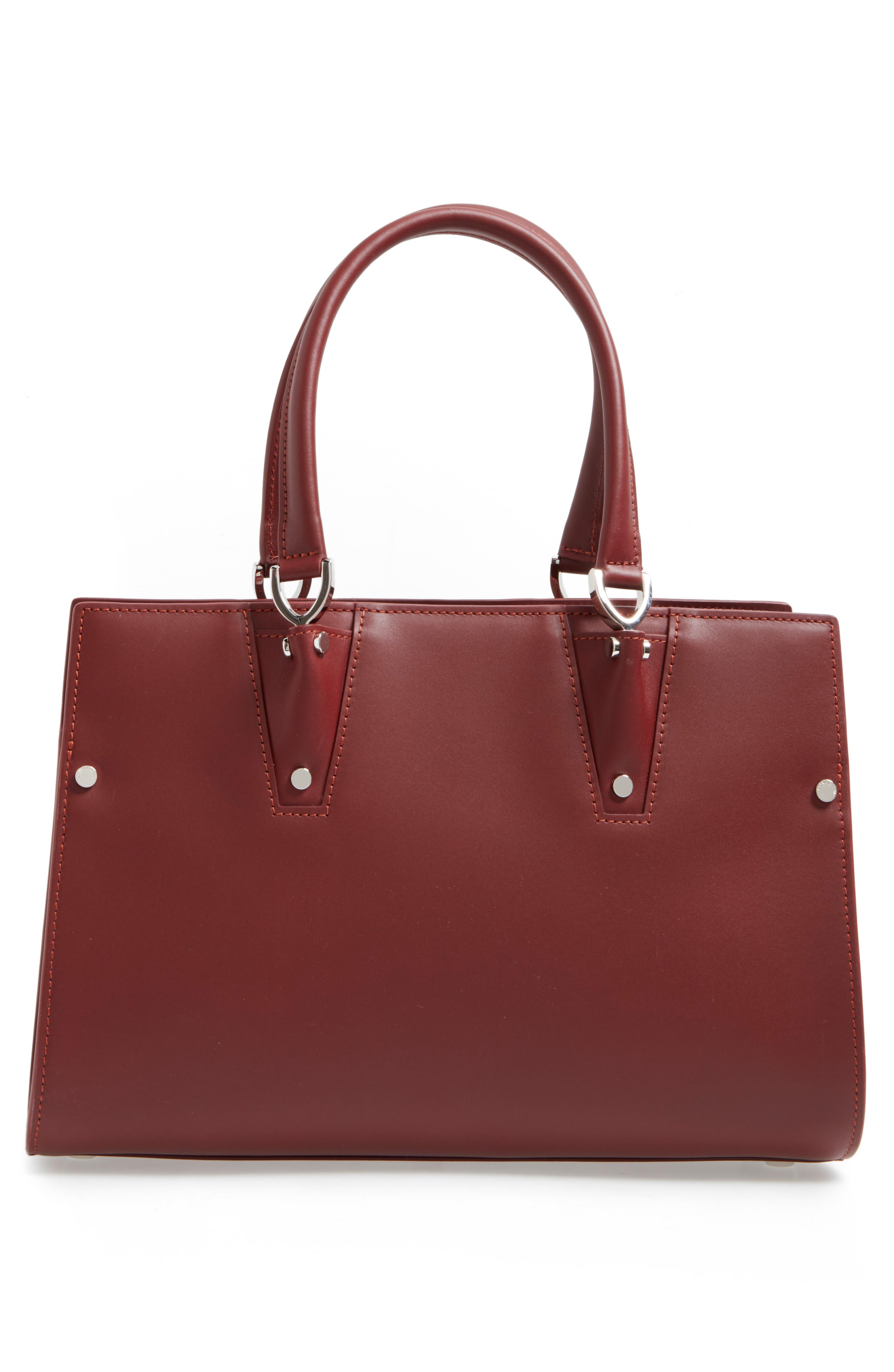 Longchamp Paris Premier Leather Satchel, Alternate, color, Red Lacqur