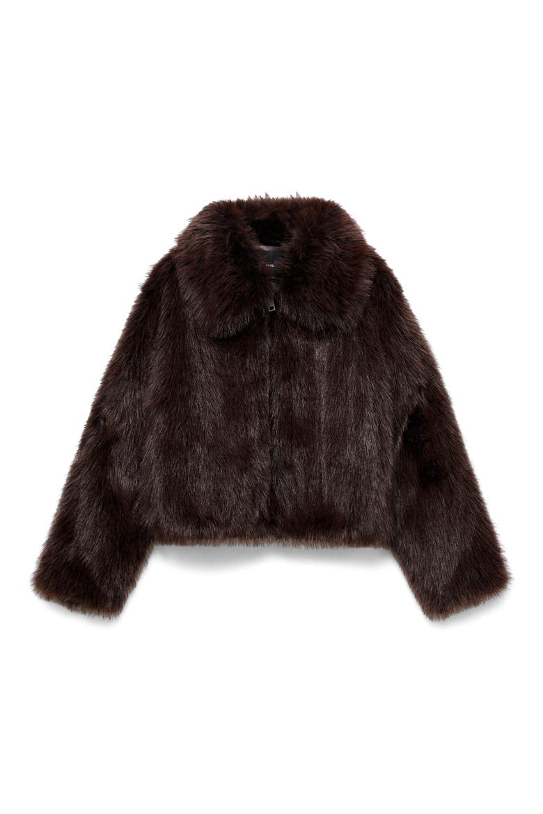 Venice Faux Fur Jacket, Alternate, color, BROWN
