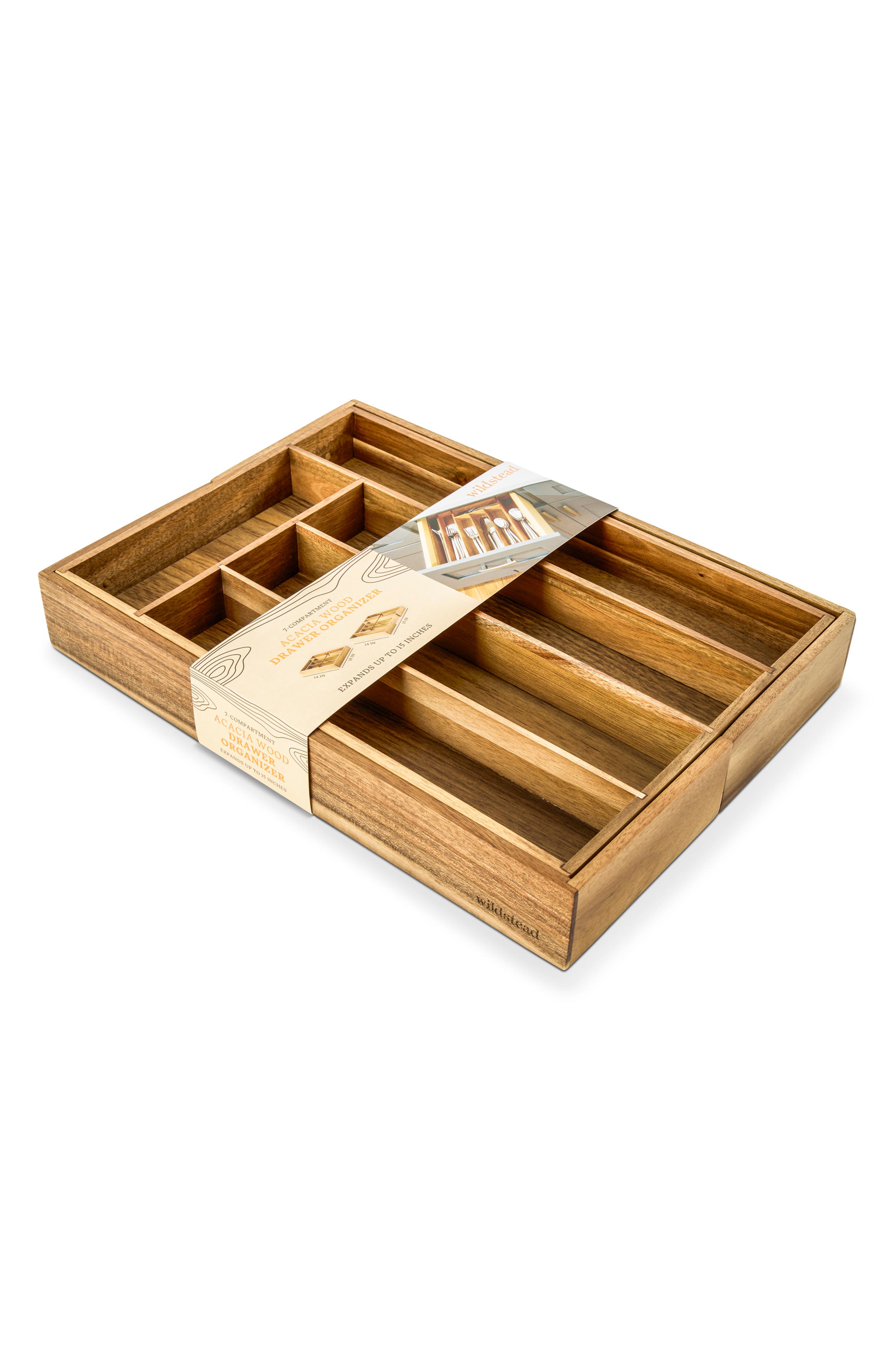 Acacia Expandable Flatware Tray
