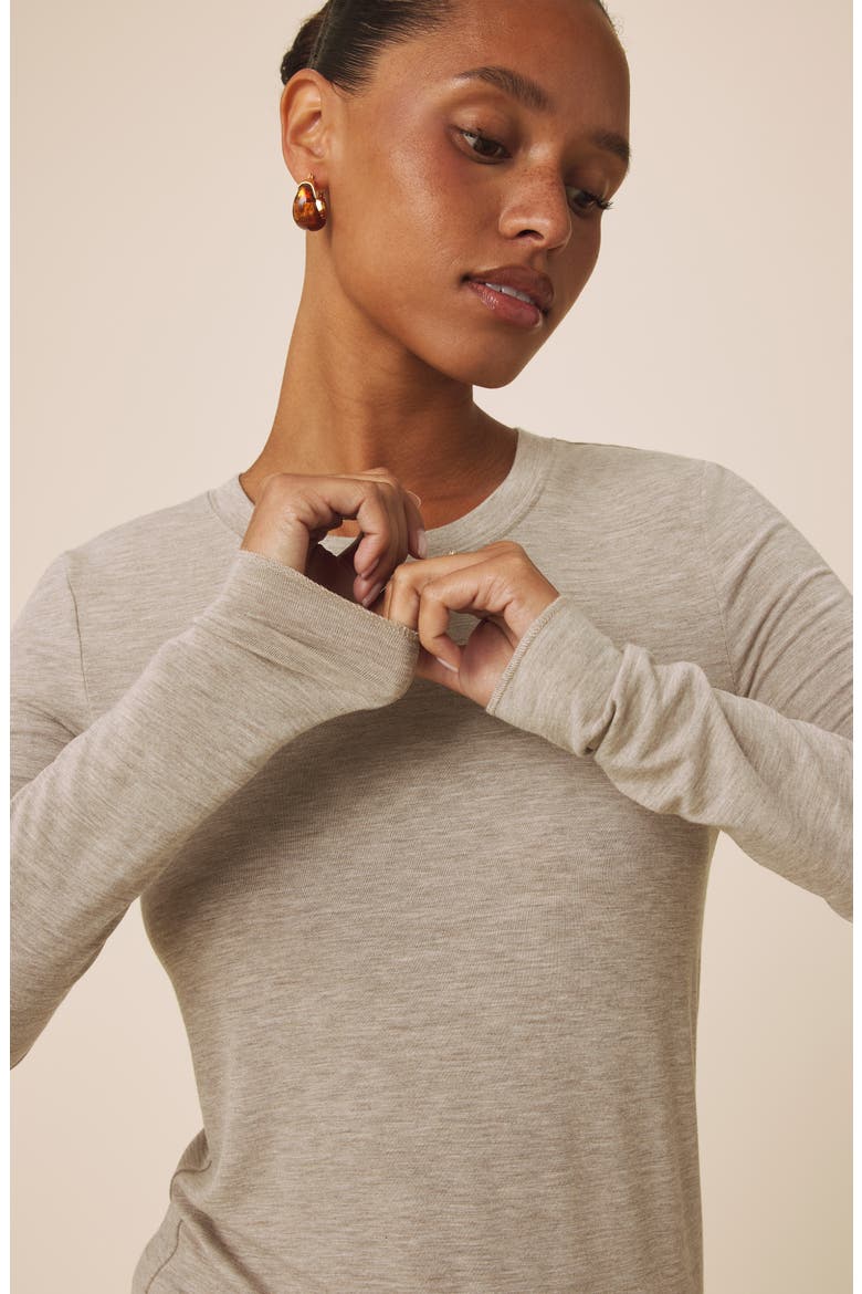 Bri Long Sleeve Knit Top, Alternate, color, LIGHT CEDAR HTR