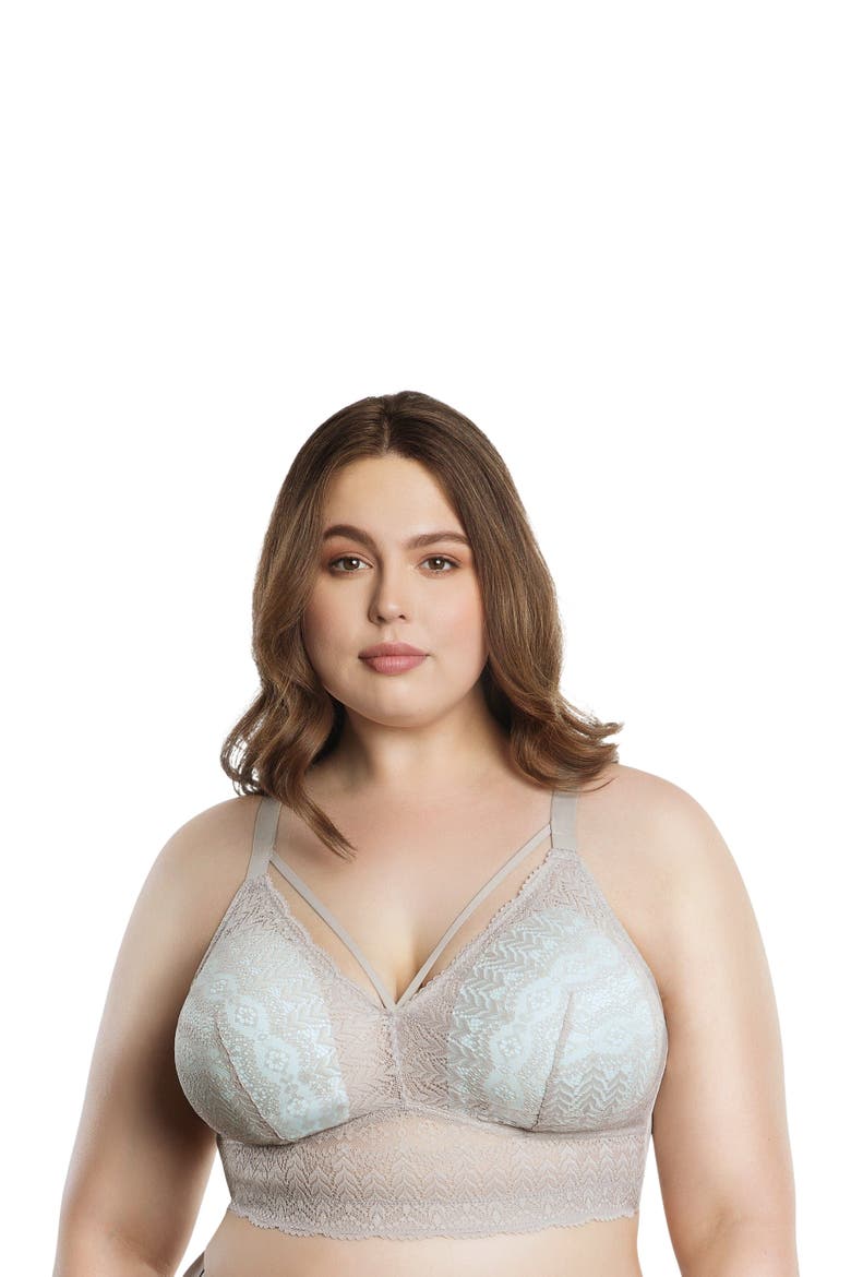 Mia Wire-Free Padded Lace Bralette, Alternate, color, Sandstone