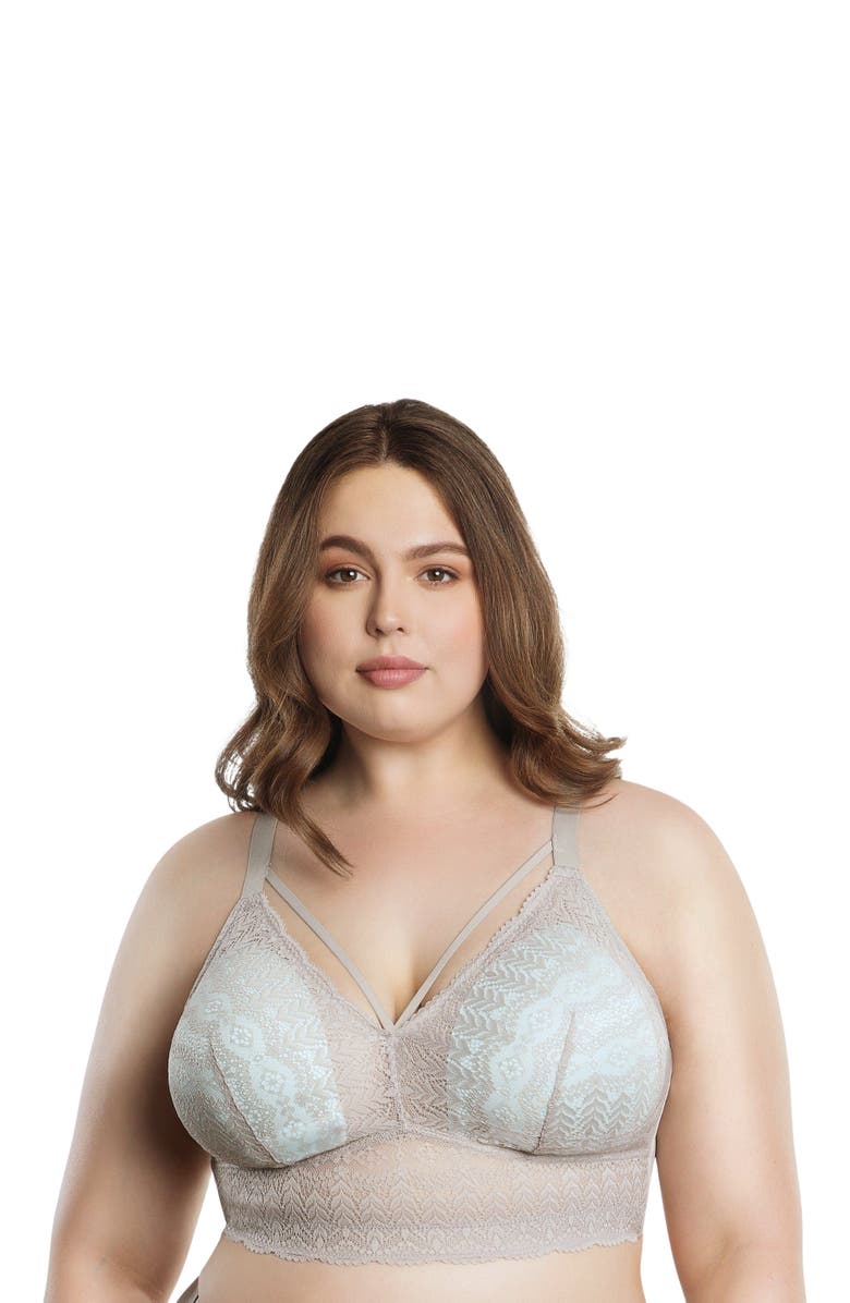 Parfait Mia Wire-Free Padded Lace Bralette, Alternate, color, Sandstone