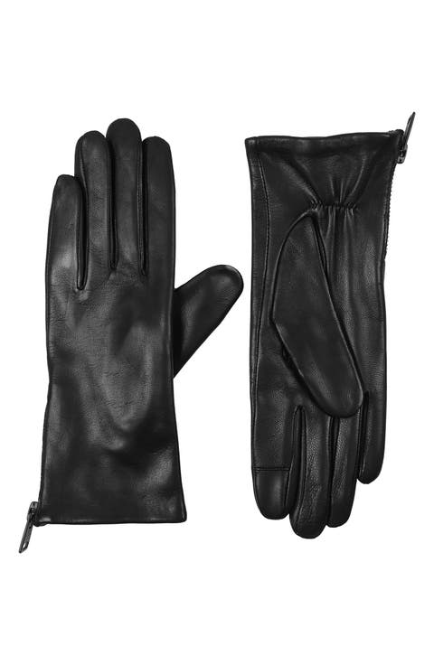 Zip Leather Tech Gloves