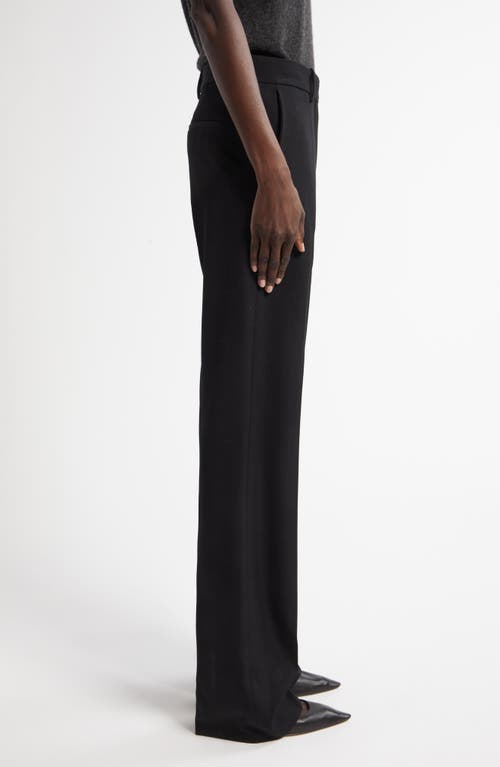 The Row Diane Wool Crepe Straight Leg Pants In Black