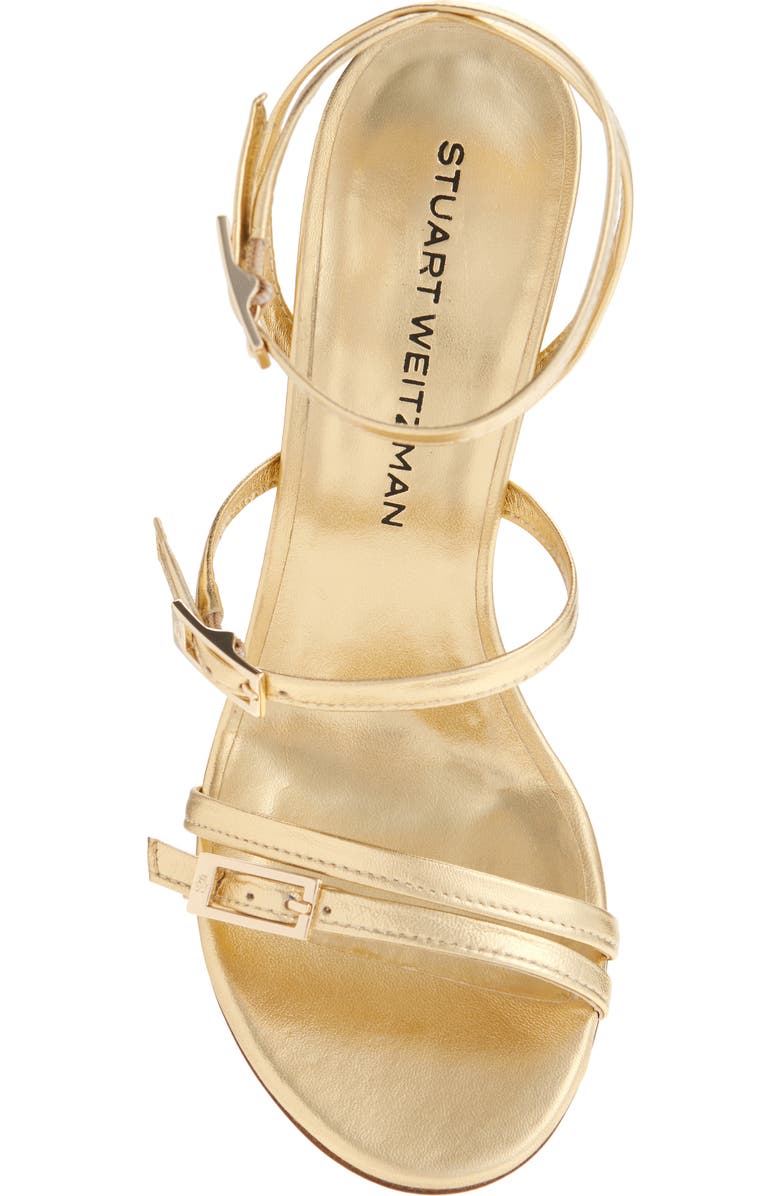 Stuart Weitzman Georgie Ankle Strap Sandal, Alternate, color, Golden
