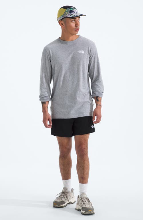 The North Face Long Sleeve Nse Box Logo Graphic T-shirt In Gray