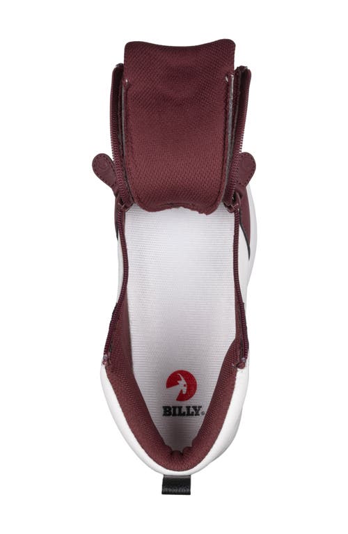 Billy Footwear Comfort Double Zip High Top Sneaker In Burgundy