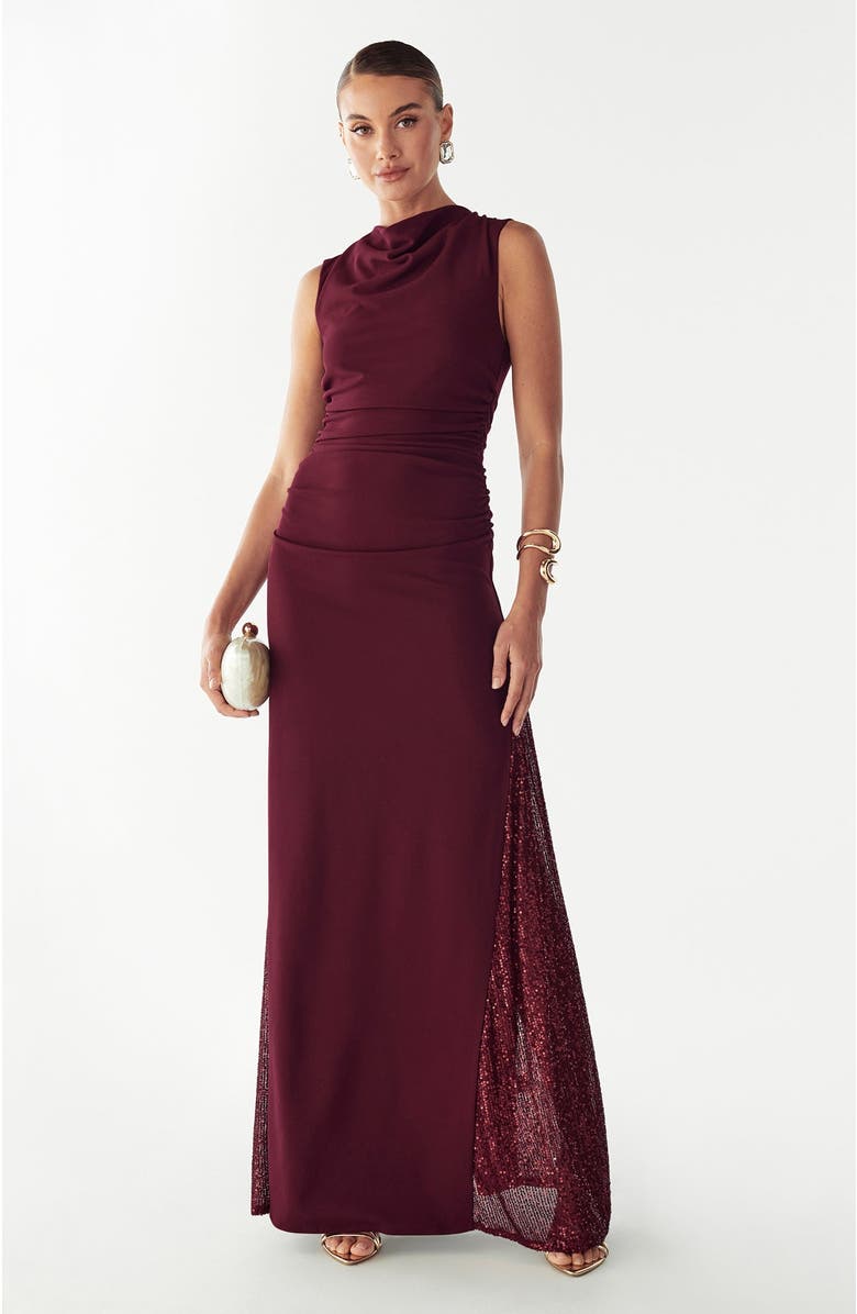 BWLDR Avena Maxi Dress, Alternate, color, Burgundy