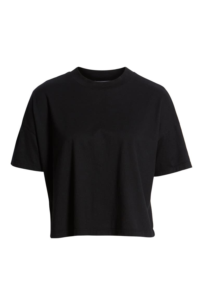 Drew Drop Shoulder Crop Tee, Alternate, color, TRUE BLACK