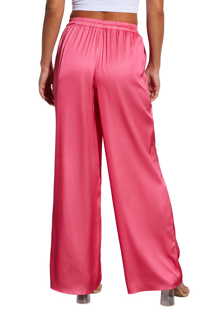 VICI Collection Aurelia Wide Leg Satin Drawstring Pants, Alternate, color, 