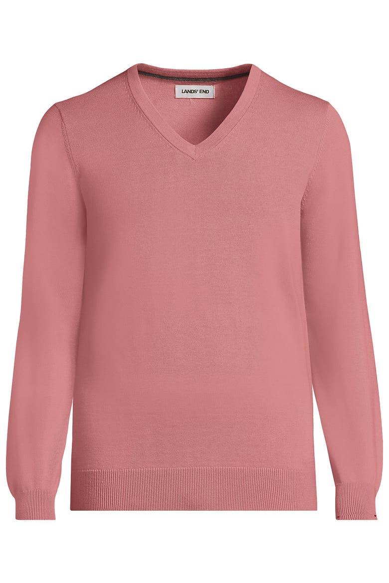 Fine Gauge Cotton V-neck Sweater, Alternate, color, Vintage Mauve