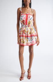 Ramy Brook Alicia Mixed Print Cotton Blend Minidress