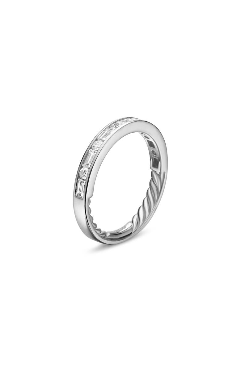 David Yurman DY Eden Partway Alternating Diamond Band Ring in Platinum with Diamonds, 2.8mm, Alternate, color,