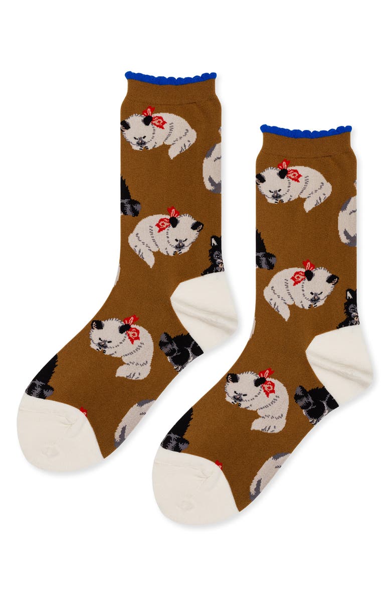 Hansel From Basel Kitkat Crew Socks, Alternate, color, Camel