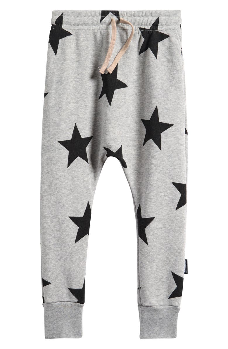 Nununu Star Baggy Pants, Main, color, Heather Grey