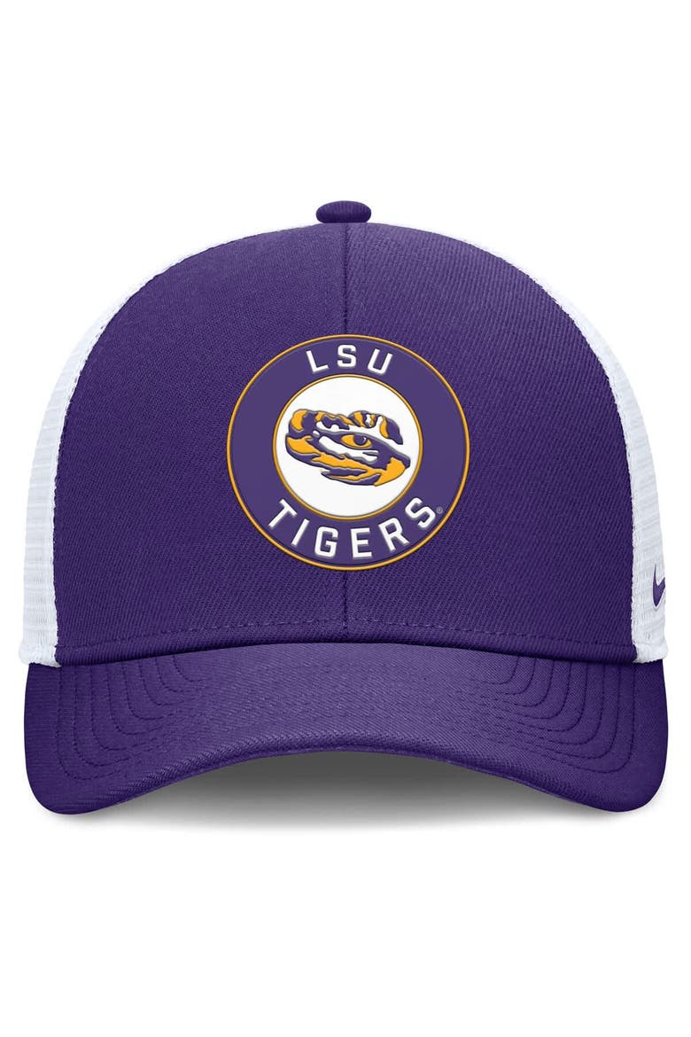 Men's Nike Purple/White LSU Tigers Rise Primetime Performance Trucker Adjustable Hat, Alternate, color, Purple