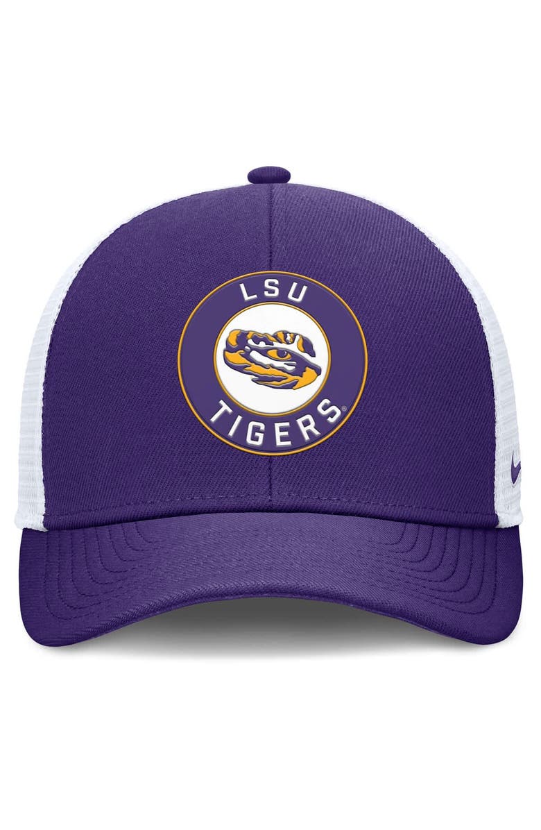 Nike Men's Nike Purple/White LSU Tigers Rise Primetime Performance Trucker Adjustable Hat, Alternate, color, Purple