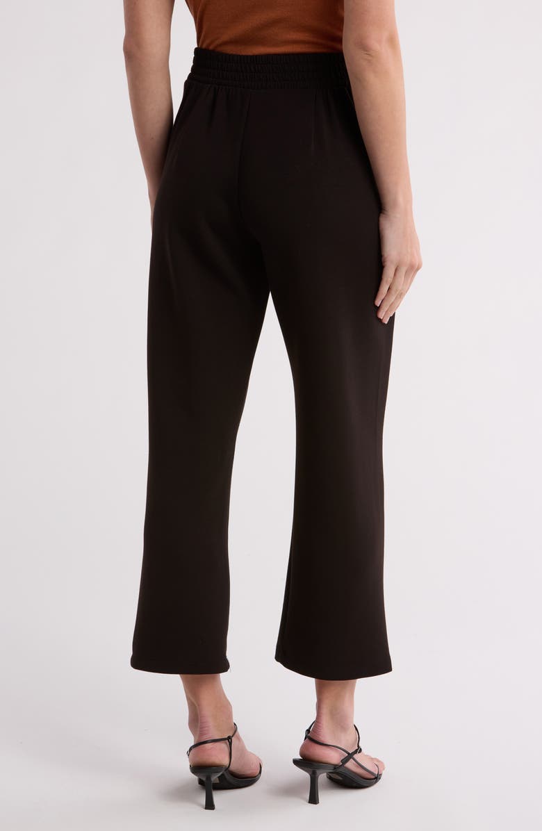 T Tahari Scuba Knit Wide Leg Crop Pants, Alternate, color, Black