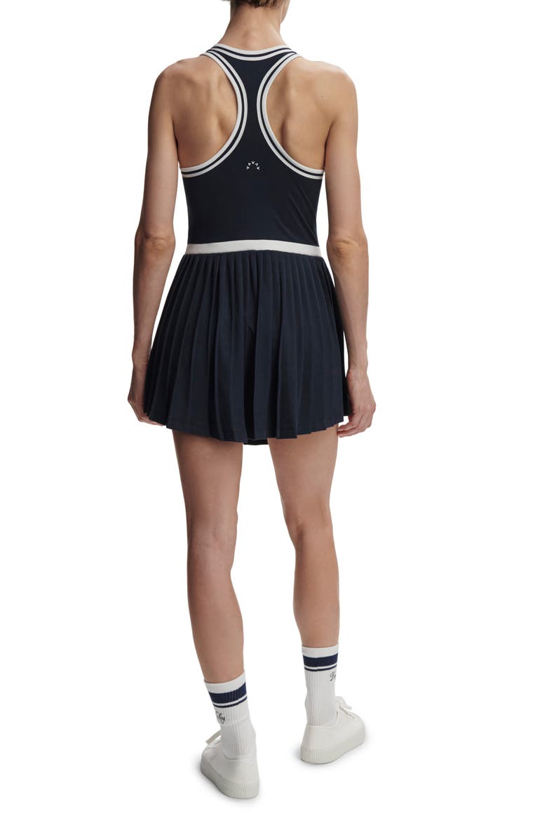 Varley Jane Front Zip Pleated Minidress, Alternate, color, Blue Nights