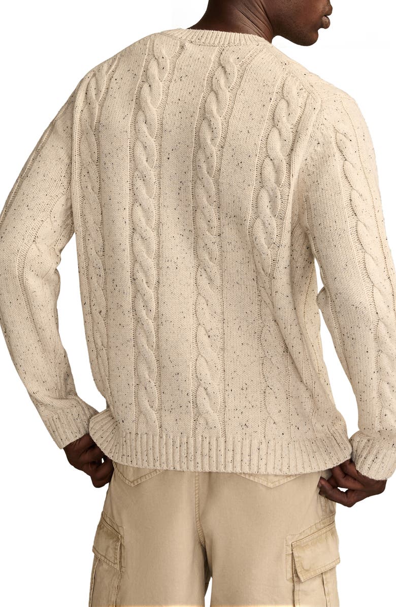 Lucky Brand Neppy Cabled V-Neck Sweater, Alternate, color, Turtledove