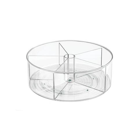 Divided 11.5-inch Lazy Susan for Kitchen Storage, Clear