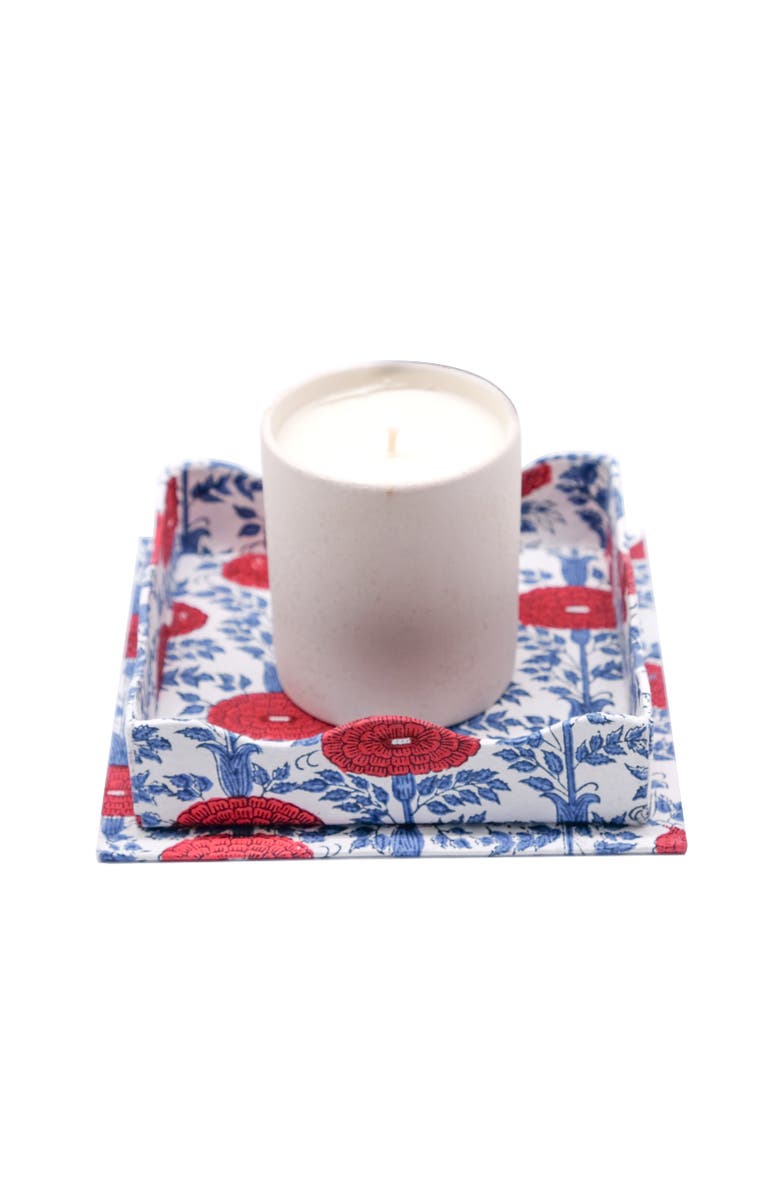 Inner Child Trinket Cocktail Napkin Tray in Araminta Blockprint, Alternate, color, Natural