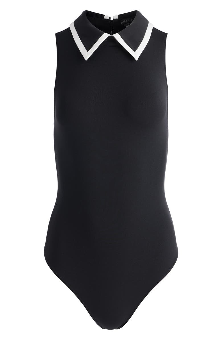 Alice + Olivia Rothy Collared Sleeveless Bodysuit, Alternate, color,