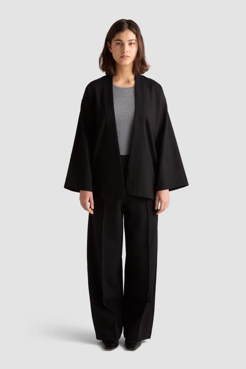 Aurora Draped Wide Sleeve Jersey Jacket