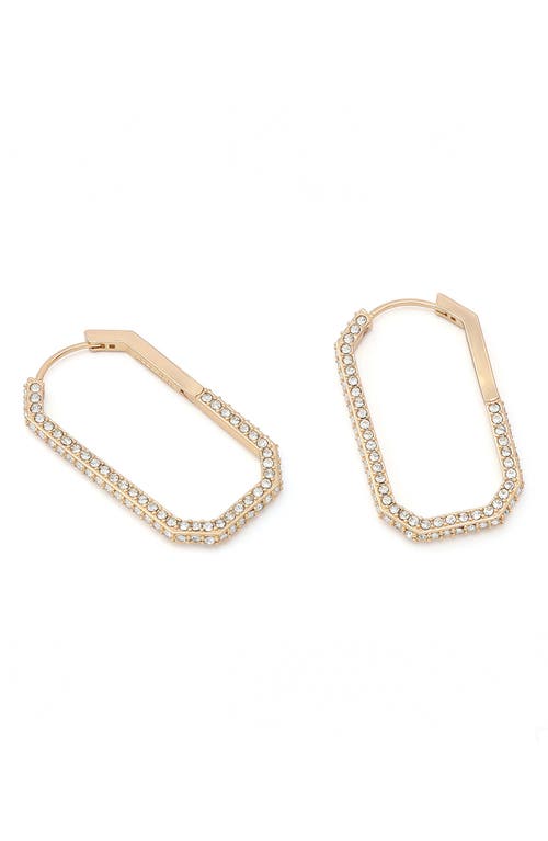 Allsaints Hattie Crystal Geometric Hoop Earrings In Gold