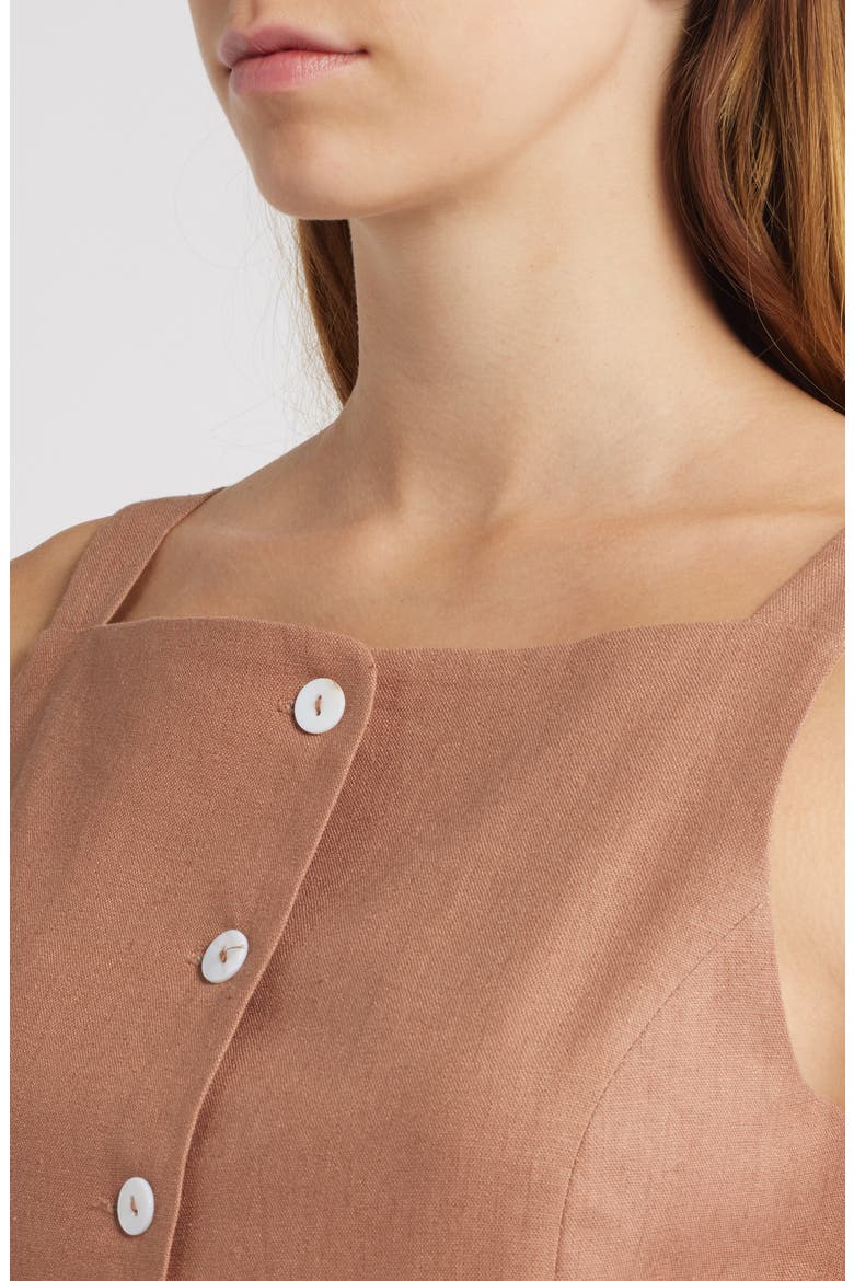 Naomi Linen Blend Vest, Alternate, color, MOCHA