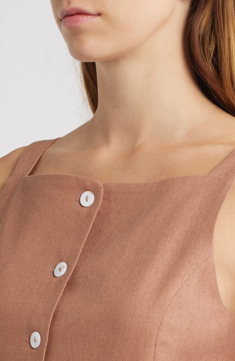 WAYF Naomi Linen Blend Vest, Alternate, color, Mocha