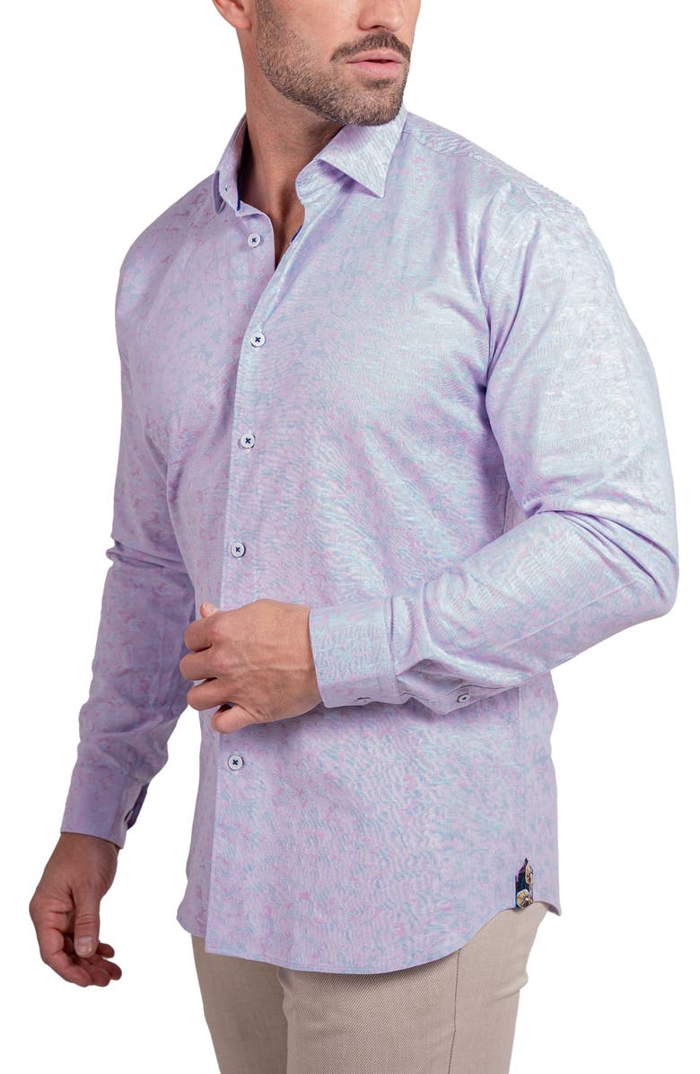 Maceoo Fibonacci Ascension Contemporary Fit Button-Up Shirt, Alternate, color, Pink