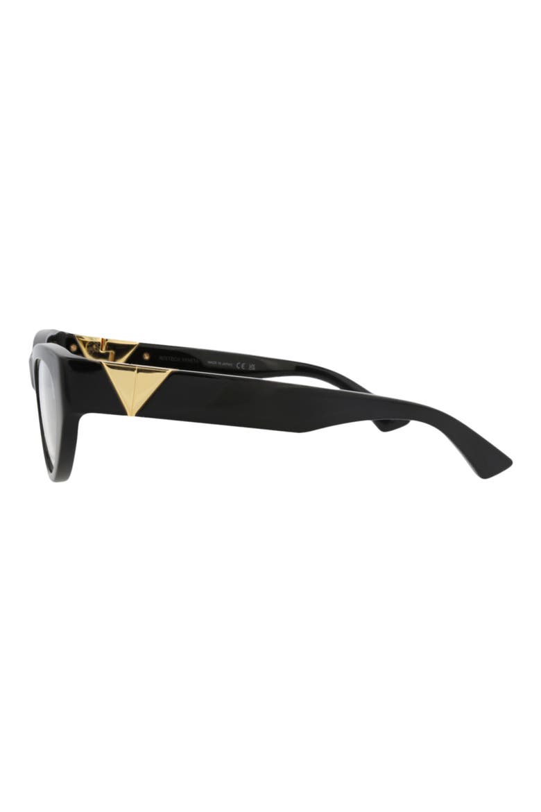 Novelty 51mm Cat Eye Optical Glasses, Alternate, color, BLACK BLACK TRANSPARENT