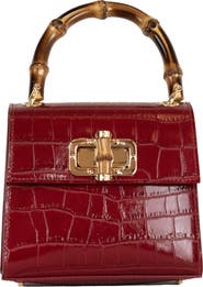 Persaman New York Ellie Croc Embossed Top Handle Bag