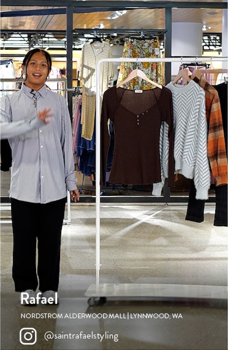 V-Neck Long Sleeve Henley Top, sales video thumbnail