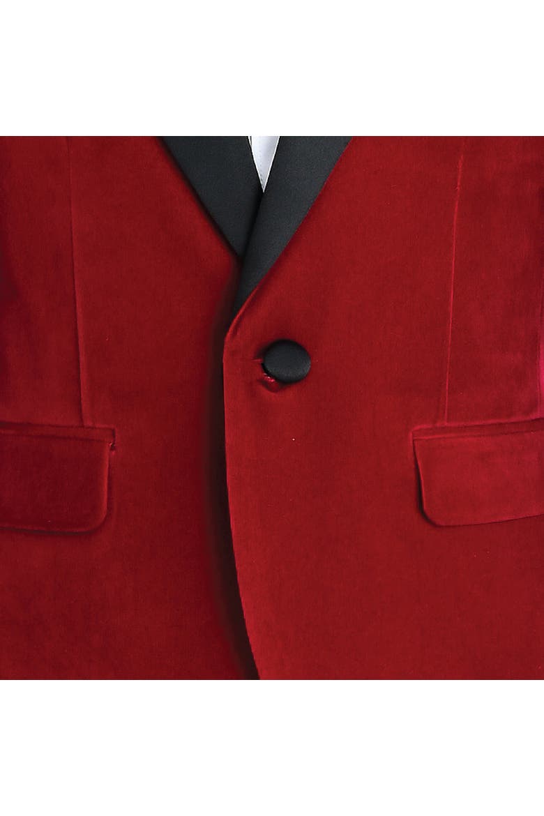 Velvet Suit with Peak Lapel, Alternate, color, Red