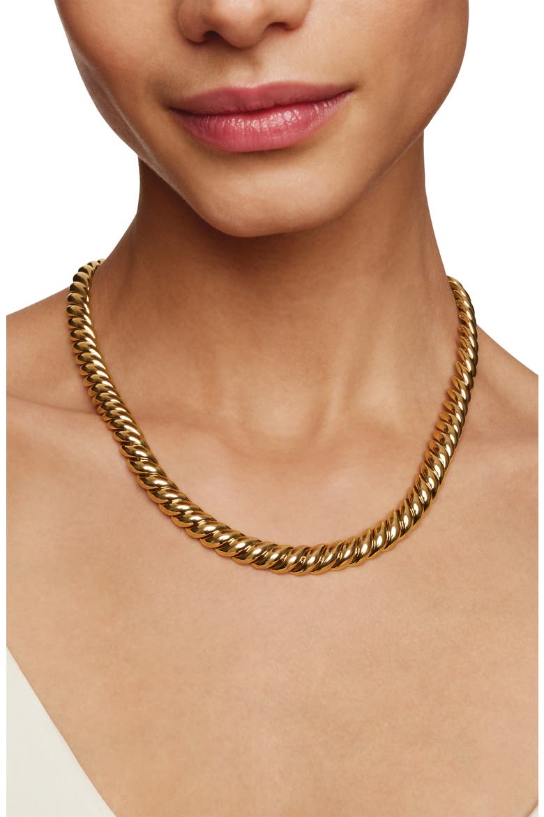 Sculpted Cable Necklace in 18K Yellow Gold, Alternate, color, 18K YELLOW GOLD