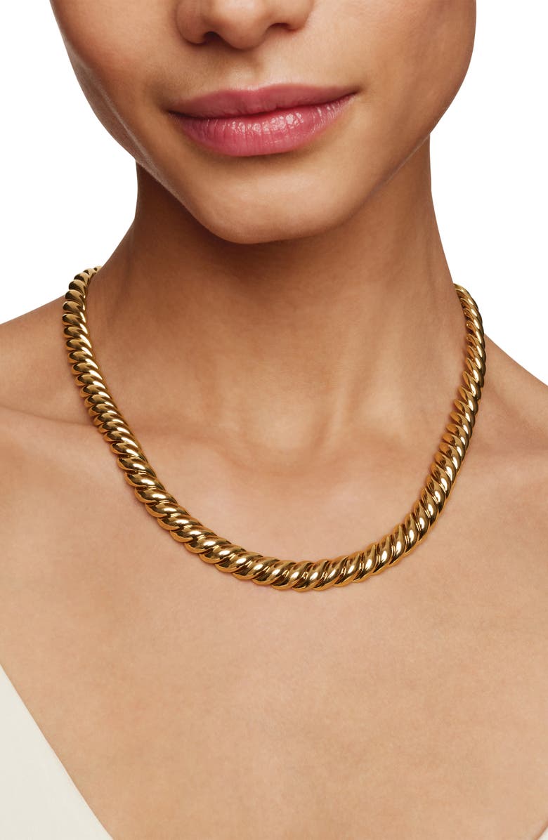 David Yurman Sculpted Cable Necklace in 18K Yellow Gold, Alternate, color, 18K Yellow Gold