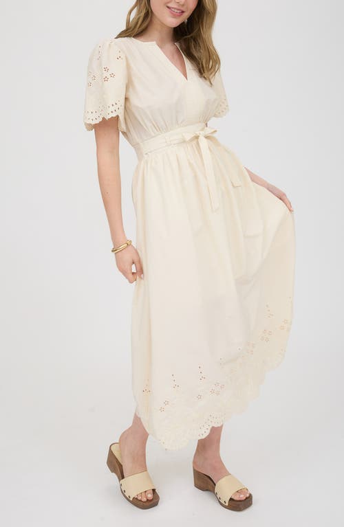 BLU PEPPER BLU PEPPER EYELET TIE WAIST MAXI DRESS 