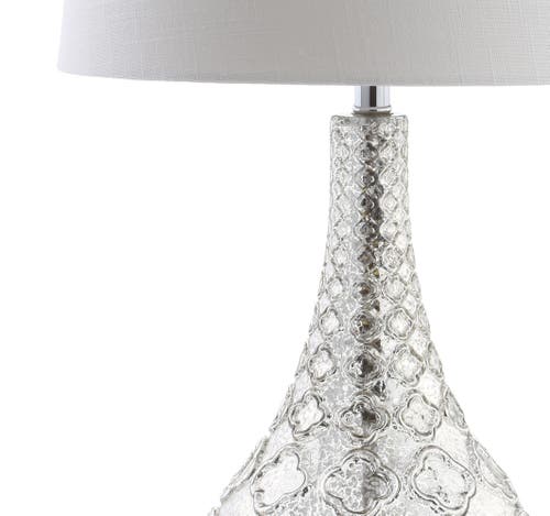 Jonathan Y Darren 25.5" Glass Led Table Lamp, Mercury Silver In Mercury Silver