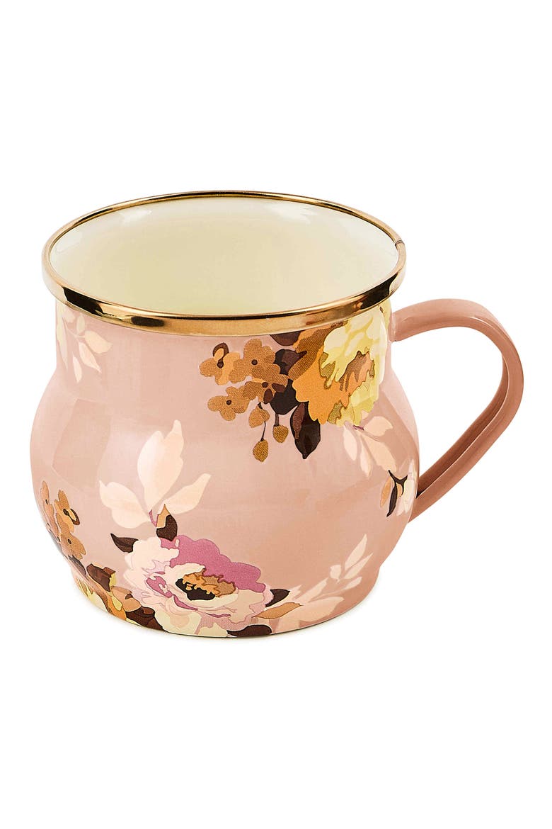 Wild Rose Mauve Enameled Steel Mug, Main, color, MAUVE